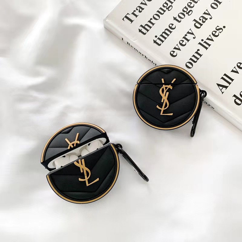 イブサンローラン AirPods proケース ハイブランド Air Podsproカバー 高級 YSL AirPods3/2/1イヤホーンケース  華奢 エアーポッズケース収納ケース フック付き ファッション